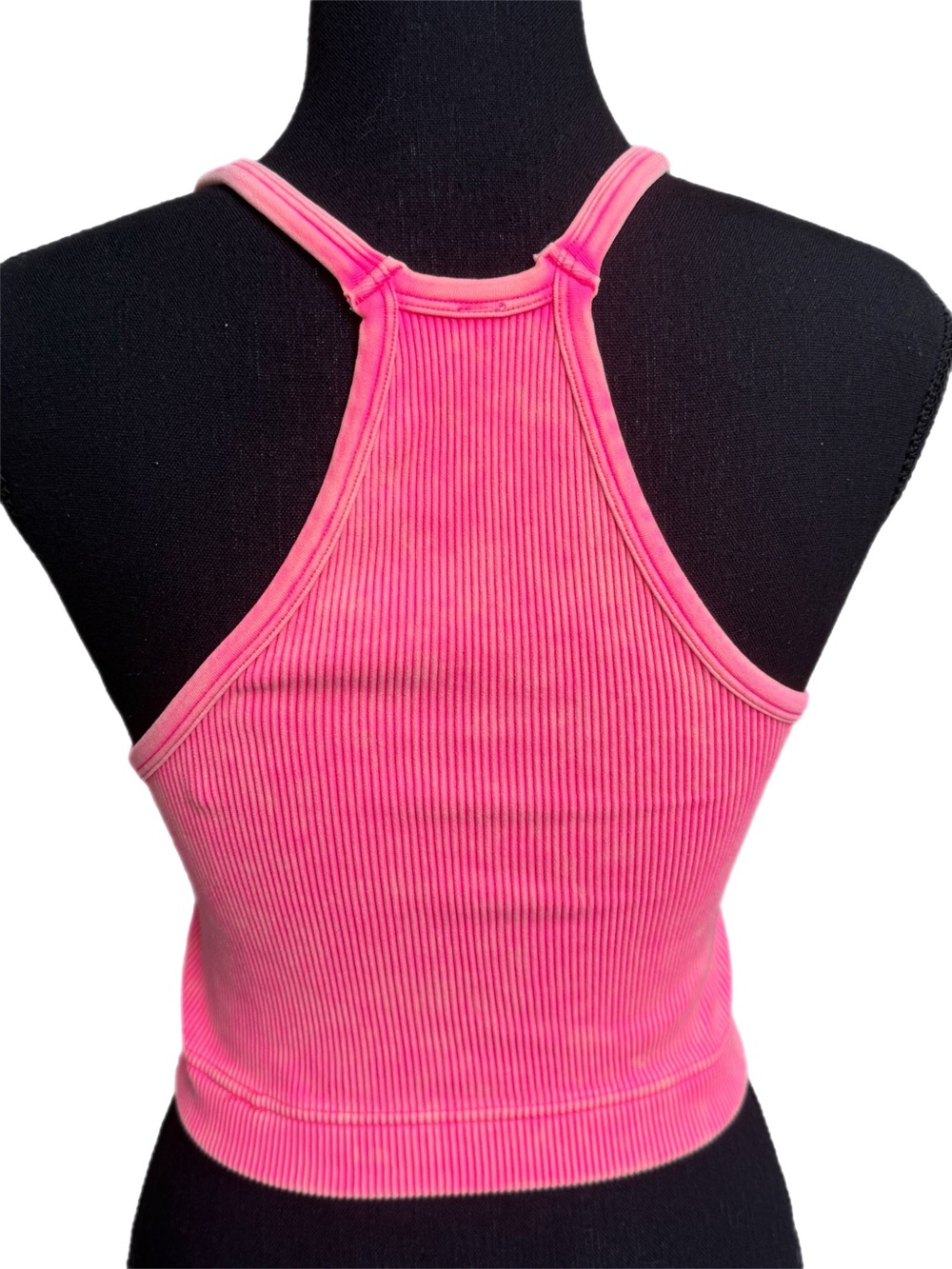 Zenana‎ Pink Ribbed Racerback Cropped Tank — L/XL - Picture 2 of 4